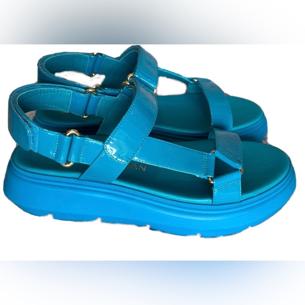 Stuart Weitzman 7.5 Zoelie Caribe Bright Blue Sandals